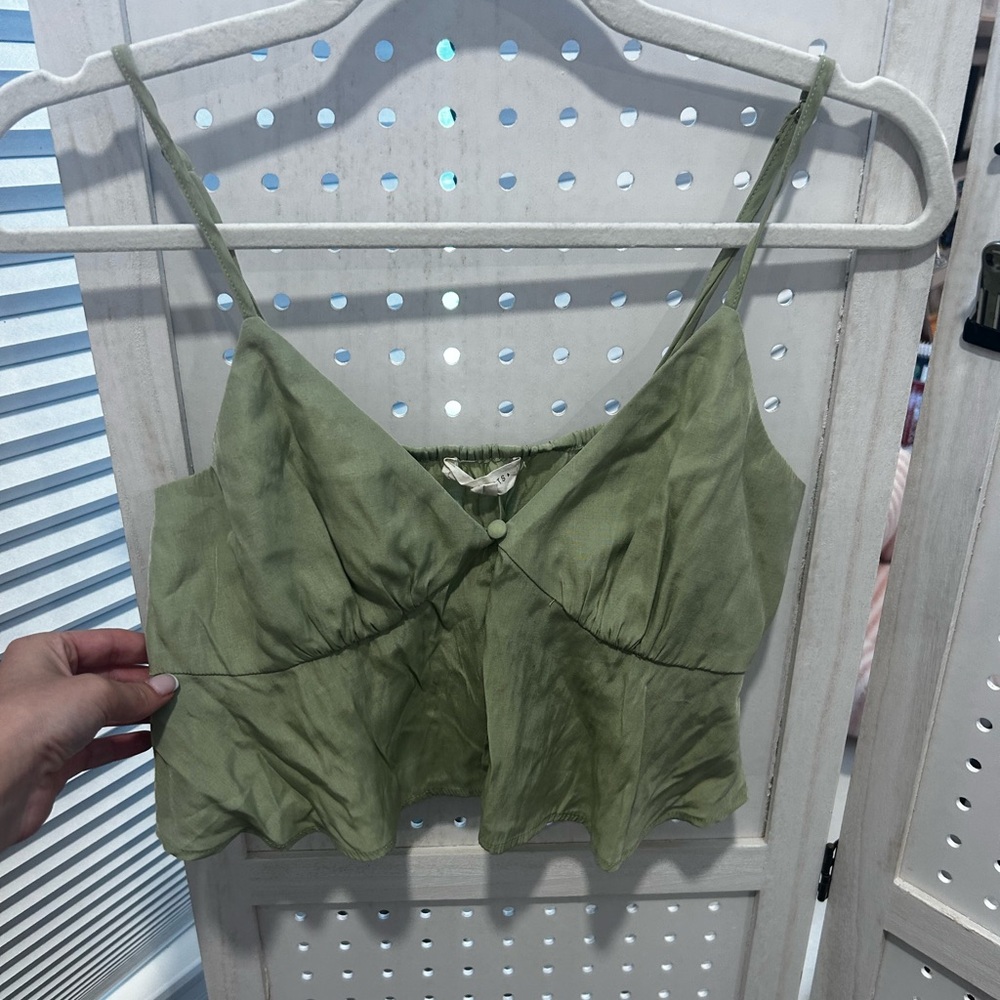 L.A. Hearts Green Ruffle Peplum Tank Top – XS
